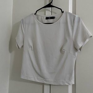 White Short Sleeve Crop Top